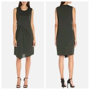NWT Elie Tahari Medium Olive Green sleeveless dress with asymmetrical design